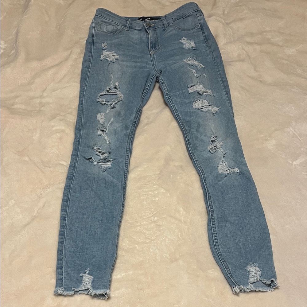 Hollister Sky Blue Ripped Skinny Jeans